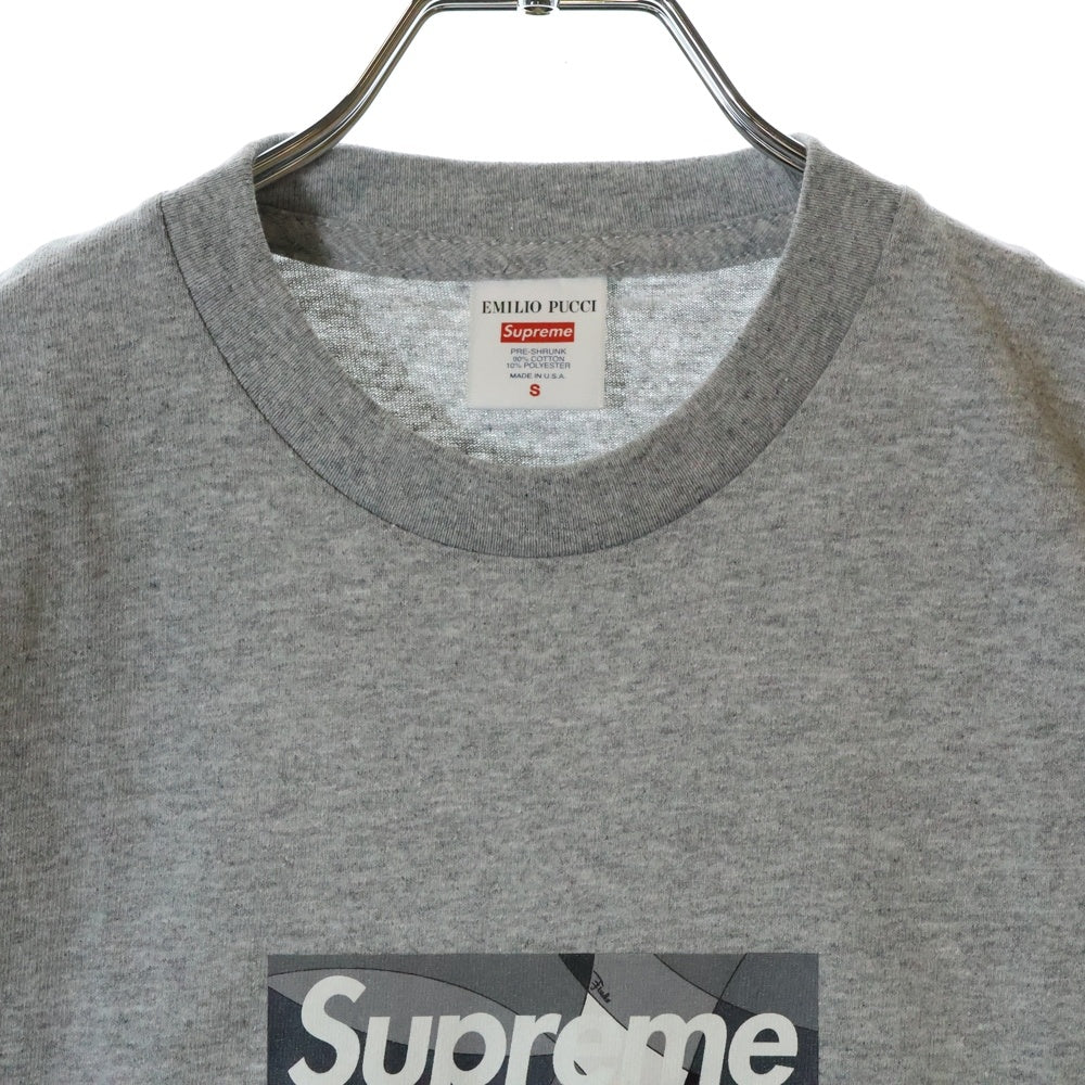 SUPREME(シュプリーム) 21SS×Emilio Pucci Box Logo Tee エミリオプッチ ボックスロゴプリント半袖Tシャツ カットソー グレー/ブラック