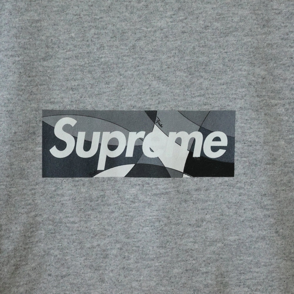 SUPREME(シュプリーム) 21SS×Emilio Pucci Box Logo Tee エミリオプッチ ボックスロゴプリント半袖Tシャツ カットソー グレー/ブラック