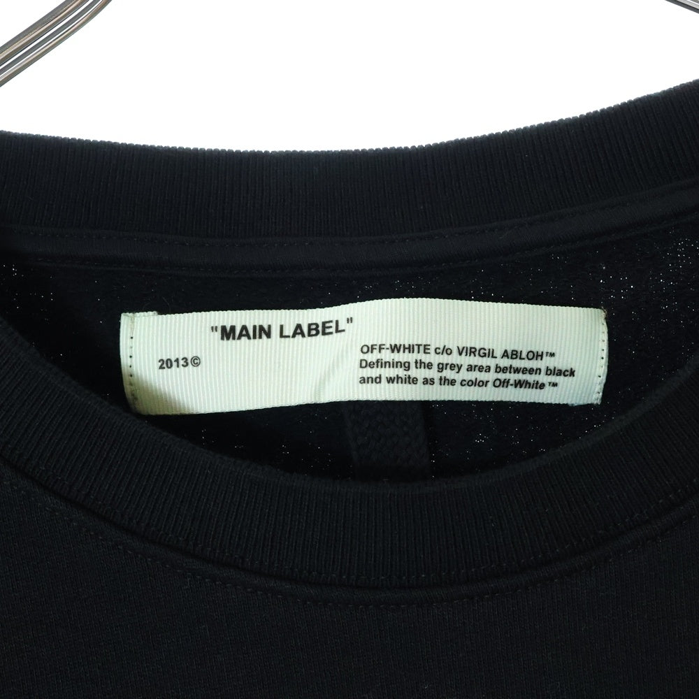 OFF-WHITE(オフホワイト) Side Stripe Round Neck Ordinary Version サイド ストライプ ロゴプリント クルーネックスウェットトレーナー ブラック OMBA025R190030121088