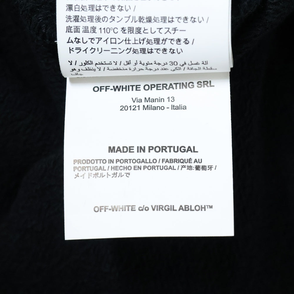 OFF-WHITE(オフホワイト) Side Stripe Round Neck Ordinary Version サイド ストライプ ロゴプリント クルーネックスウェットトレーナー ブラック OMBA025R190030121088