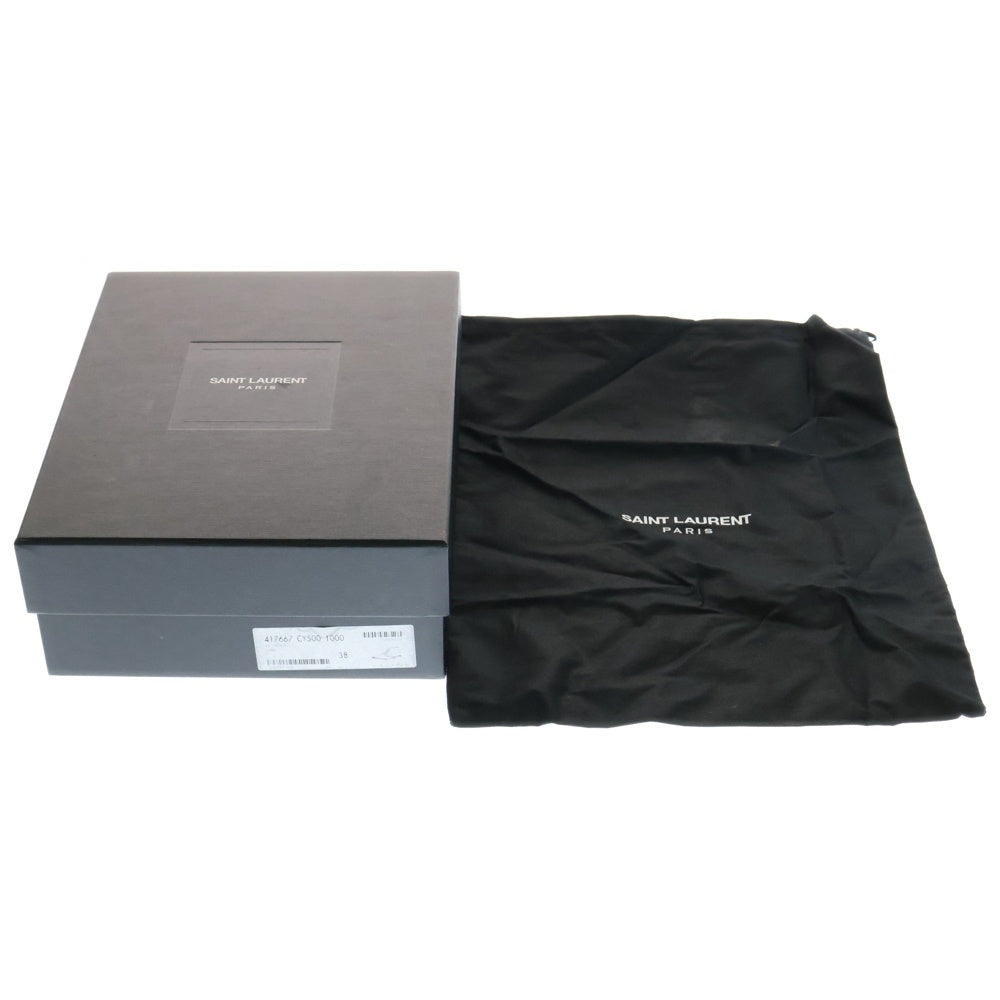 SAINT LAURENT PARIS(サンローランパリ) レースアップ レザー ショートブーツ ブラック 417667 レディース