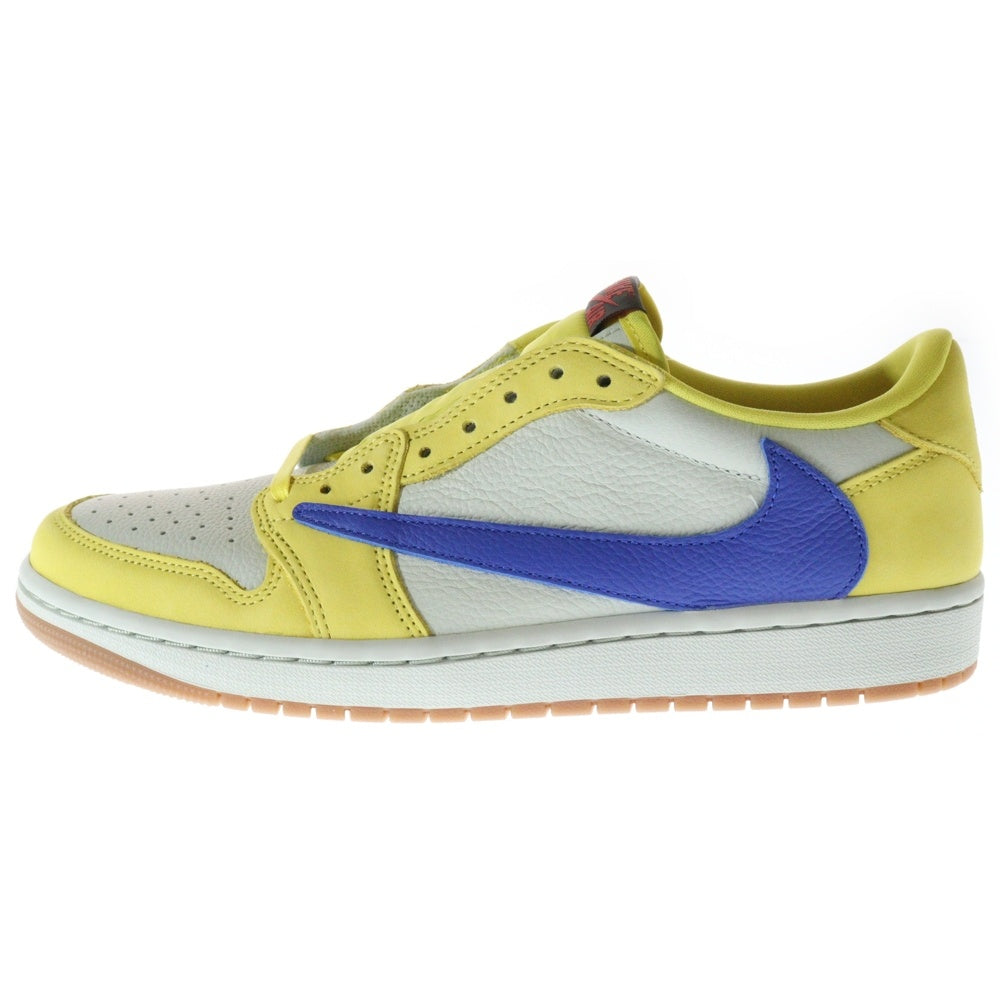 NIKE(ナイキ) ×TRAVIS SCOTT WMNS AIR JORDAN 1 RETRO LOW OG CANAR ウィメンズ エアジョーダン1 カナリー ローカットスニーカー イエロー US11/28cm DZ4137-700