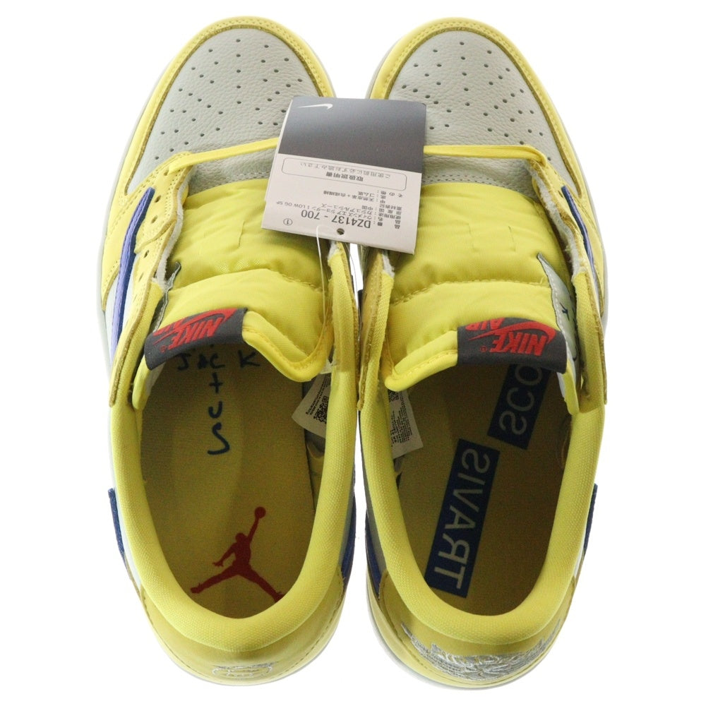 NIKE(ナイキ) ×TRAVIS SCOTT WMNS AIR JORDAN 1 RETRO LOW OG CANAR ウィメンズ エアジョーダン1 カナリー ローカットスニーカー イエロー US11/28cm DZ4137-700