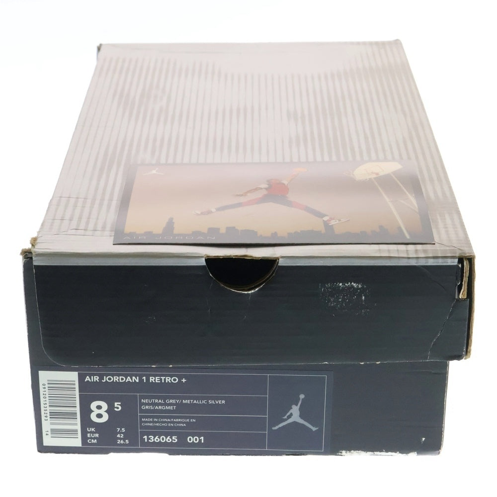 NIKE(ナイキ) 【観賞用 2001年製】AIR JORDAN 1 RETRO + エアジョーダン 1 レトロ プラス ハイカットスニーカー グレー US8.5/26.5cm 136065-001