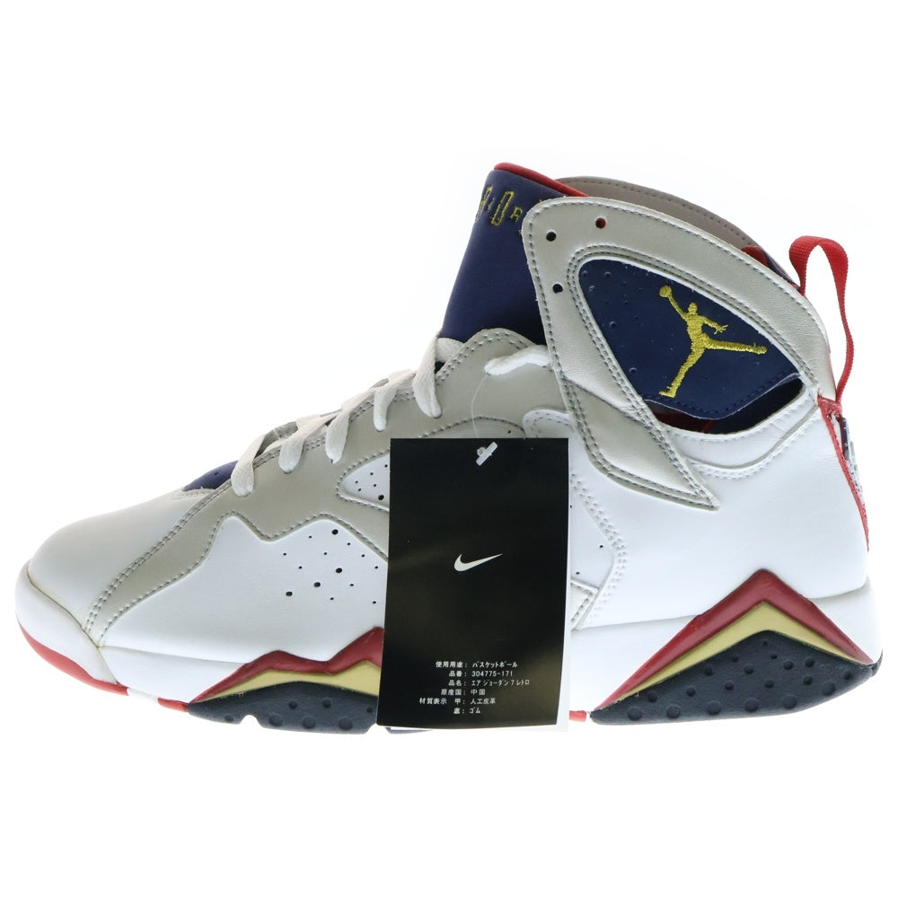 NIKE(ナイキ) 【観賞用 2004年製】AIR JORDAN 7 RETRO OLYMPIC エアジョーダン7 レトロ バルセロナオリンピック ハイカットスニーカー ホワイト US9/27cm 304775-171