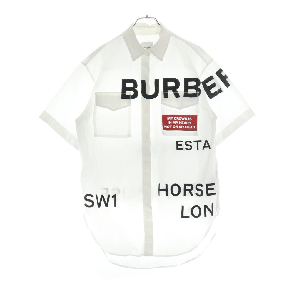 BURBERRY(バーバリー) HORSEFERRY SHIRT ホースフェリープリント 半袖シャツ ホワイト 8014220