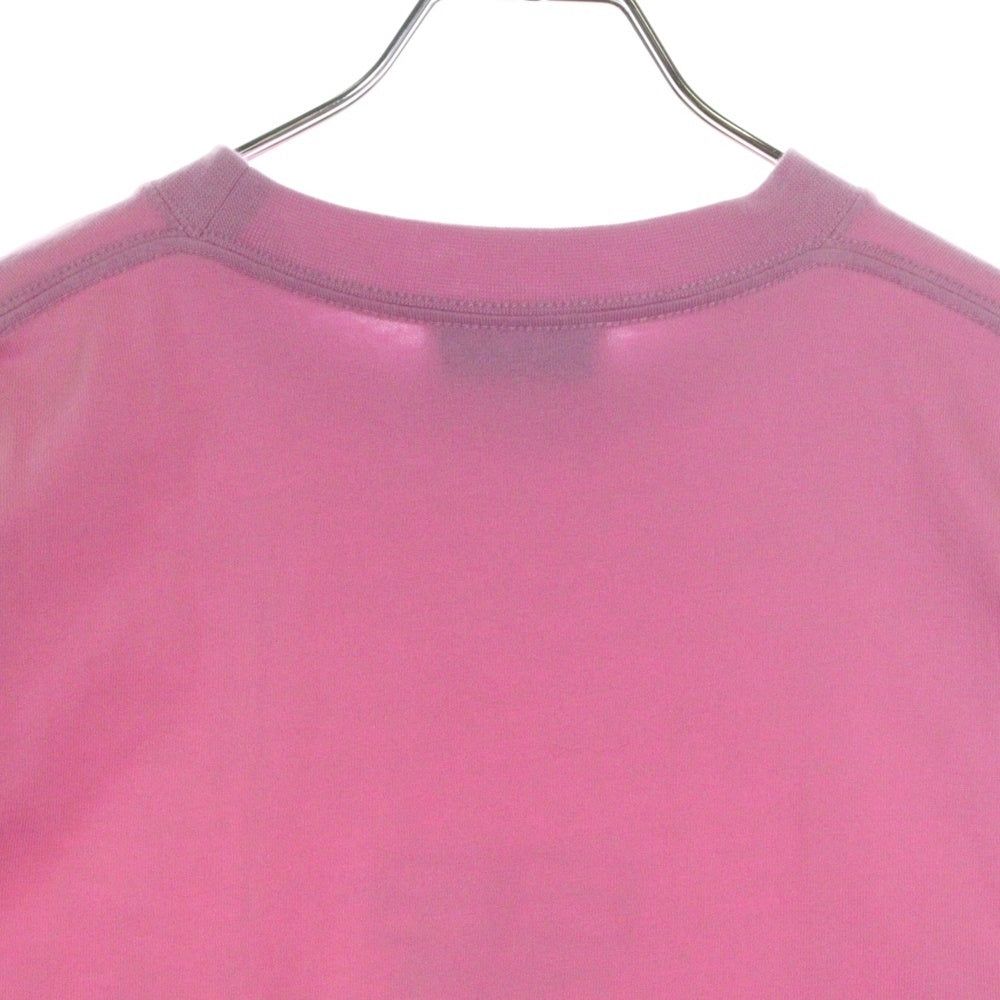 BALENCIAGA(バレンシアガ) 22SS ラインストーン ロゴ クルーネック半袖Tシャツカットソー ピンク 612965 TMVP2 レディース