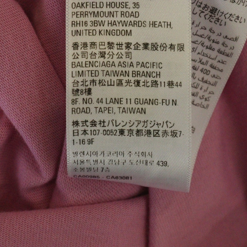BALENCIAGA(バレンシアガ) 22SS ラインストーン ロゴ クルーネック半袖Tシャツカットソー ピンク 612965 TMVP2 レディース