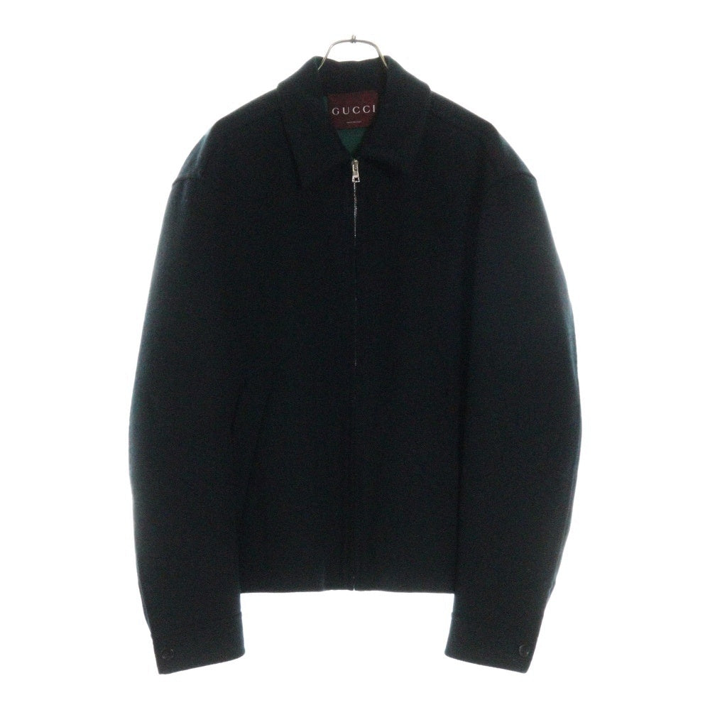 GUCCI(グッチ) 24AW Wool Zip Jacket バックロゴ ウール ジップアップ ジャケット ブルゾン ブラック 794813 ZAQ4I