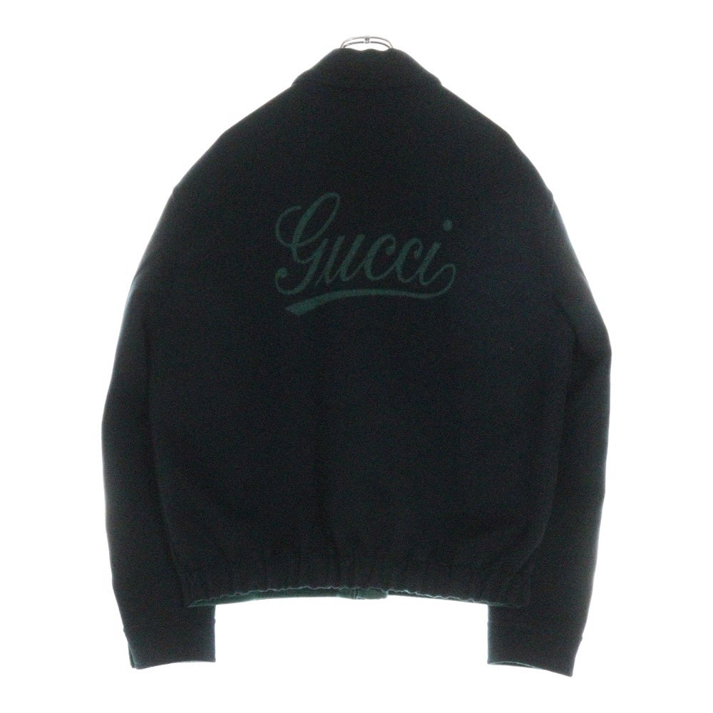 GUCCI(グッチ) 24AW Wool Zip Jacket バックロゴ ウール ジップアップ ジャケット ブルゾン ブラック 794813 ZAQ4I