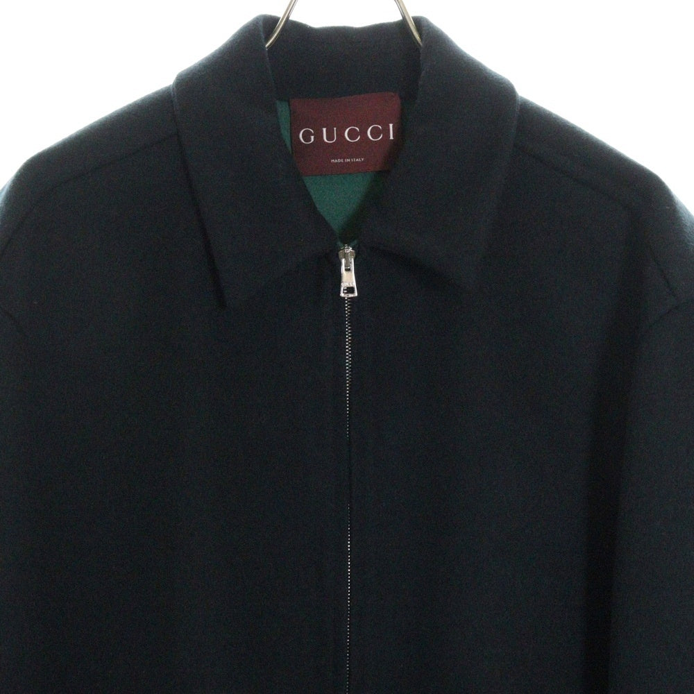 GUCCI(グッチ) 24AW Wool Zip Jacket バックロゴ ウール ジップアップ ジャケット ブルゾン ブラック 794813 ZAQ4I