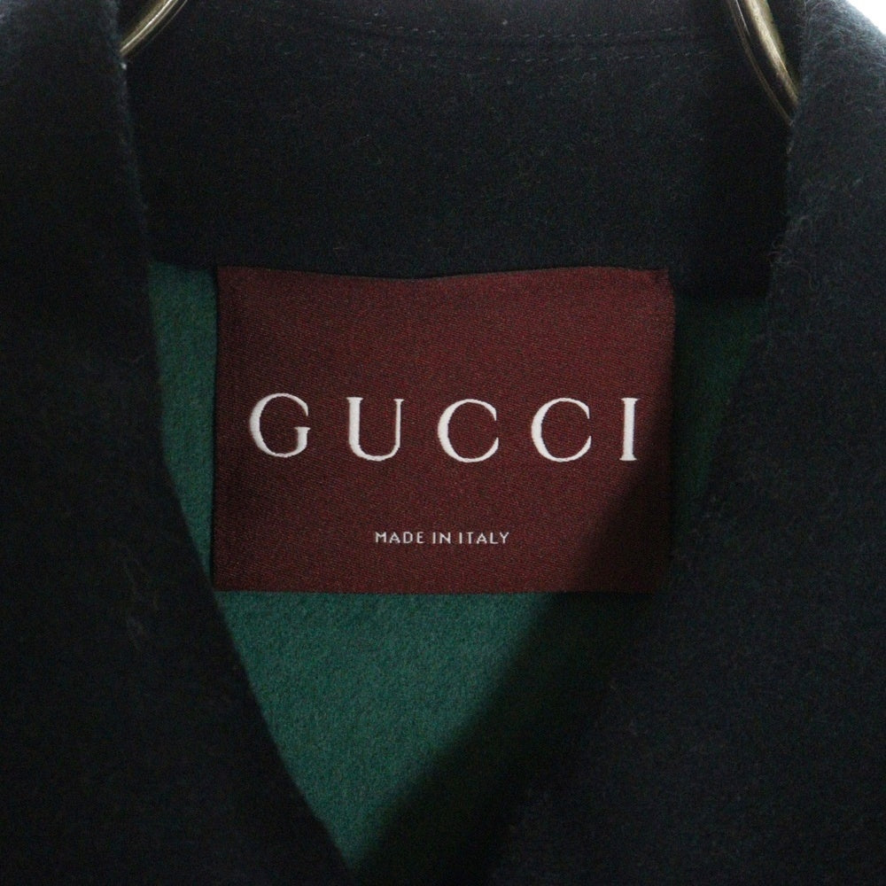 GUCCI(グッチ) 24AW Wool Zip Jacket バックロゴ ウール ジップアップ ジャケット ブルゾン ブラック 794813 ZAQ4I
