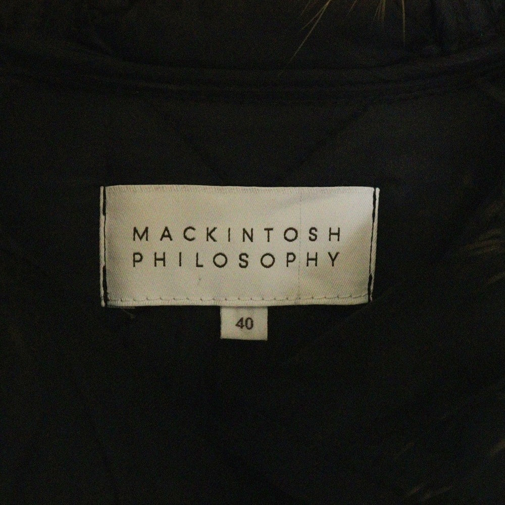 MACKINTOSH PHILOSOPHY(マッキントッシュフィロソフィー) ファーフーデッド キルティング 中綿 コート ブラック レディース MNJ07-660-09