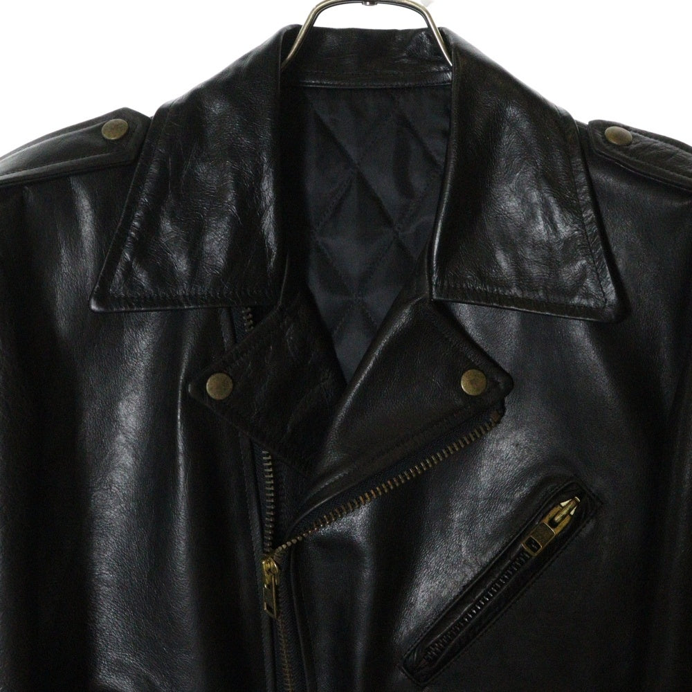 Y's for men(ワイズフォーメン) 93AW RED LABEL 赤タグ 裏地キルティング カウレザー ダブルライダースジャケット ブラック MI-Y50-716