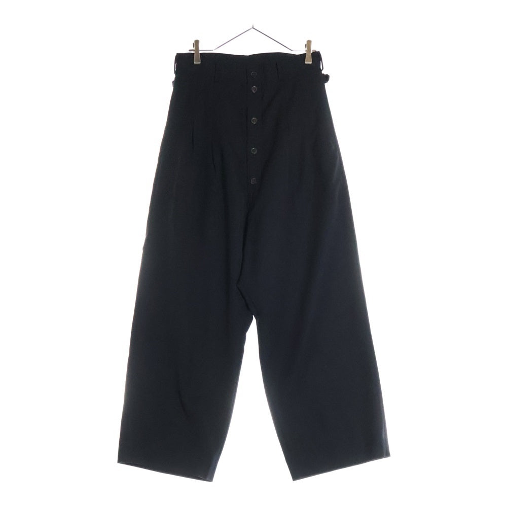 Yohji Yamamoto POUR HOMME(ヨウジヤマモト プールオム) 02SS 女優期 レインウール タック ワイド トウラザーズ スラックス ロングパンツ ブラック HB-P34-121