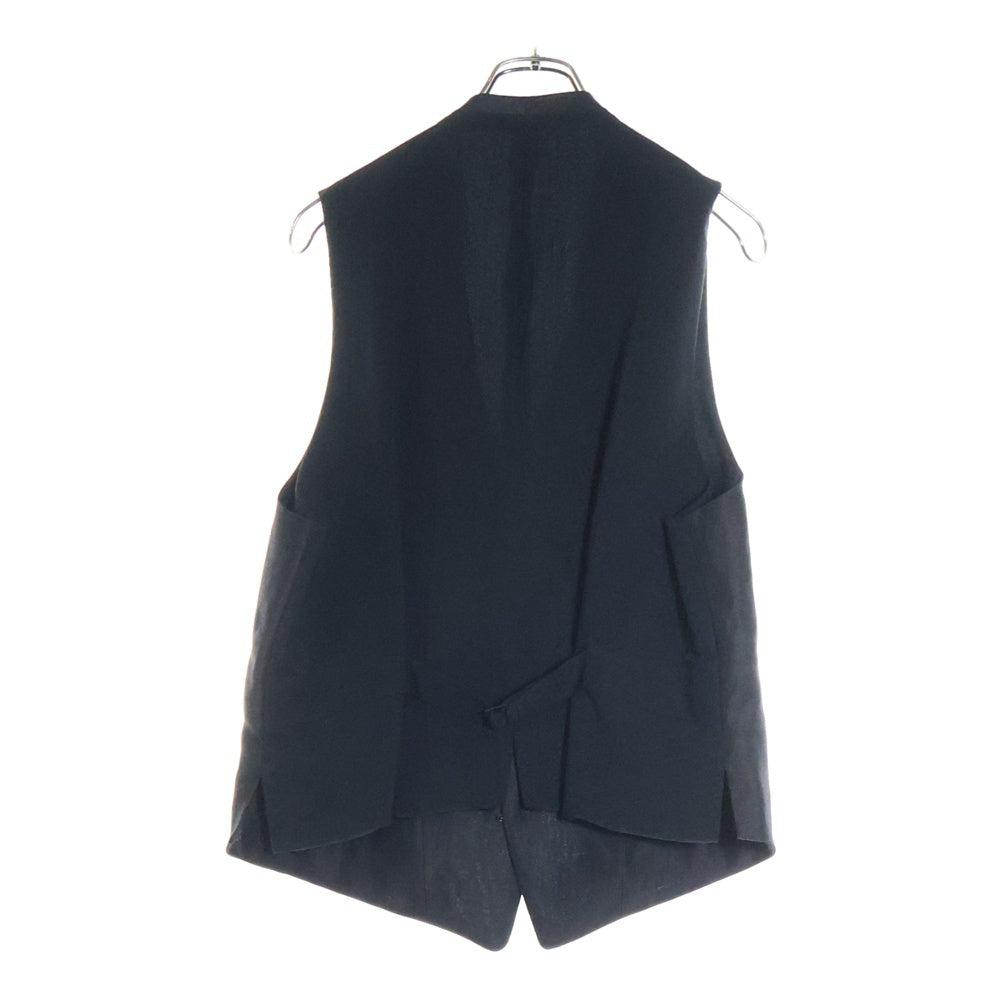 Yohji Yamamoto POUR HOMME(ヨウジヤマモト プールオム) 90S 4ポケット 5B リネン テーラードボタンフロントジレベスト ブラック