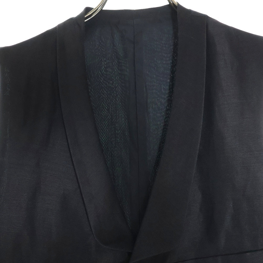 Yohji Yamamoto POUR HOMME(ヨウジヤマモト プールオム) 90S 4ポケット 5B リネン テーラードボタンフロントジレベスト ブラック