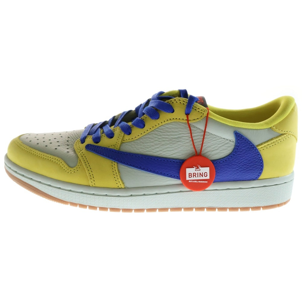 NIKE(ナイキ) ×TRAVIS SCOTT WMNS AIR JORDAN 1 RETRO LOW OG CANAR ウィメンズ エアジョーダン1 カナリー ローカットスニーカー イエロー US10.5/27.5cm DZ4137-700