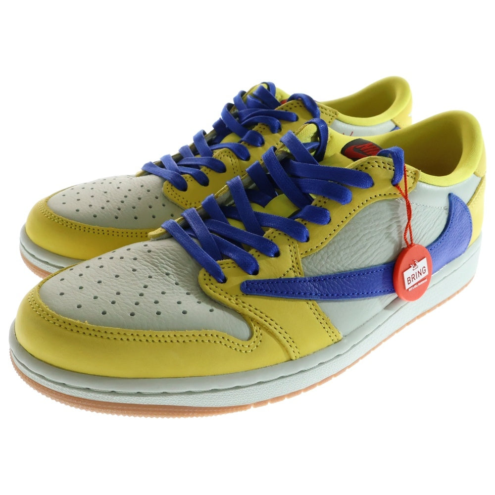 NIKE(ナイキ) ×TRAVIS SCOTT WMNS AIR JORDAN 1 RETRO LOW OG CANAR ウィメンズ エアジョーダン1 カナリー ローカットスニーカー イエロー US10.5/27.5cm DZ4137-700