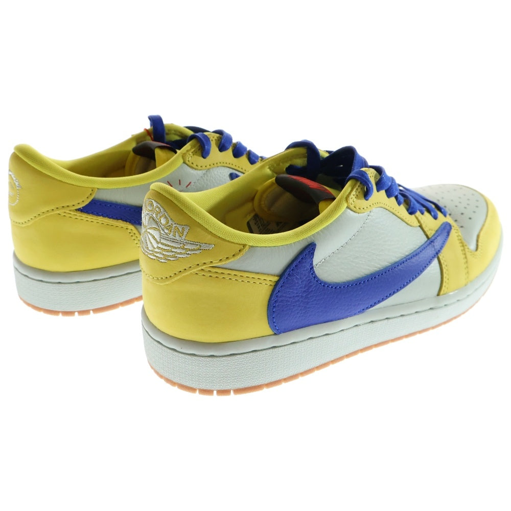 NIKE(ナイキ) ×TRAVIS SCOTT WMNS AIR JORDAN 1 RETRO LOW OG CANAR ウィメンズ エアジョーダン1 カナリー ローカットスニーカー イエロー US10.5/27.5cm DZ4137-700