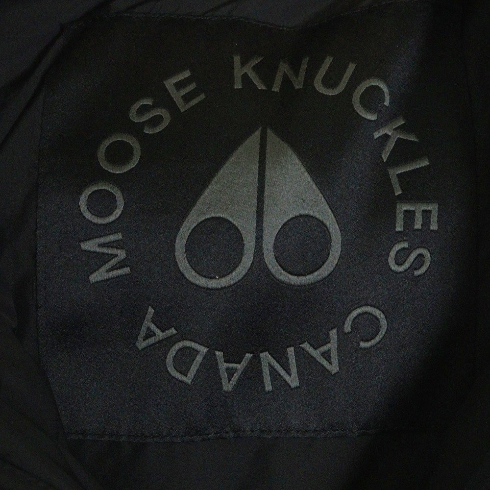 MOOSE KNUCKLES(ムースナックルズ) サイドロゴ ジップアップ フーディ ダウンジャケット ブラック 21IU-M31MJ153