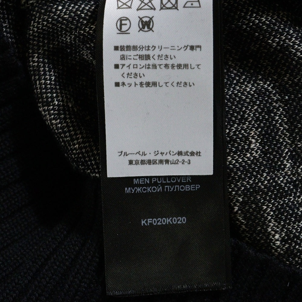 BALMAIN(バルマン) Logo Half Zip Knit ロゴ総柄 ハーフジップ ニットセーター ブラック/ホワイト WH0KF020