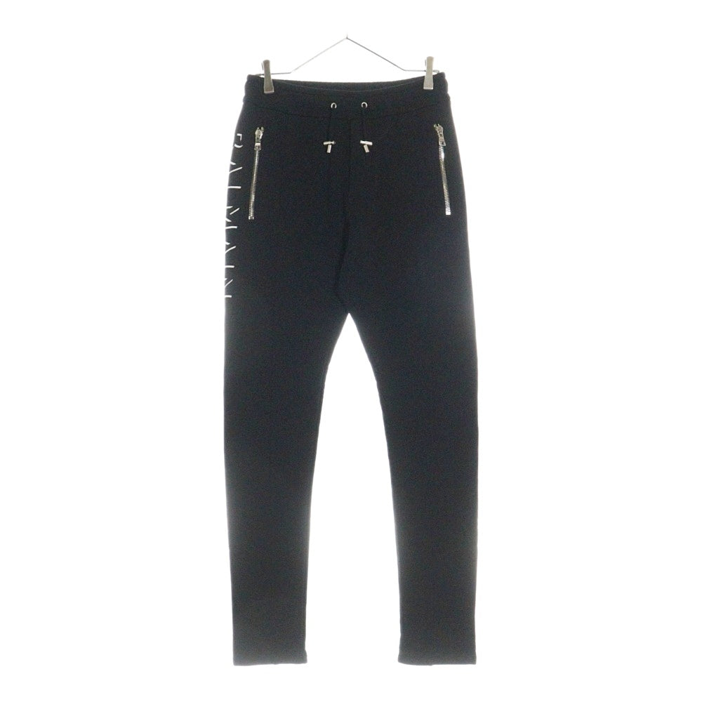 BALMAIN(バルマン) サイドロゴ ジップポケット スウェットパンツ ブラック