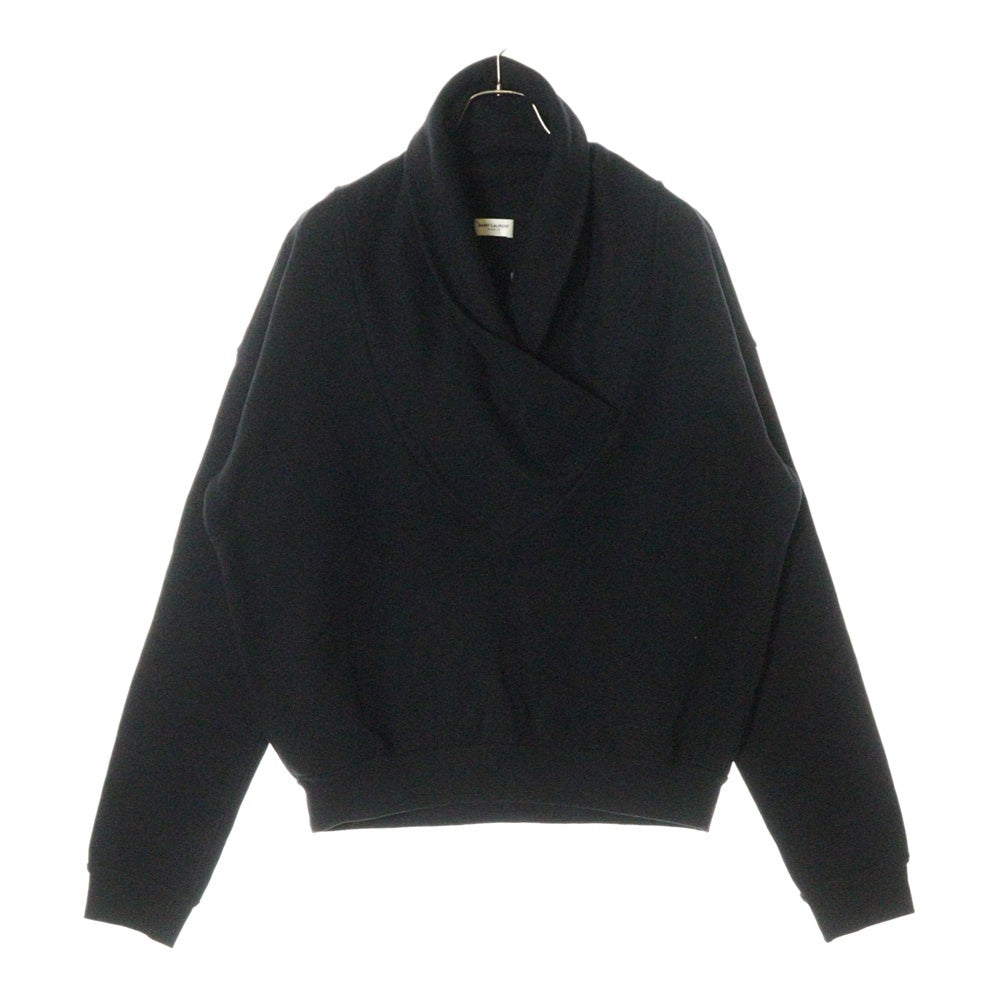SAINT LAURENT PARIS(サンローランパリ) 23AW Shawl Neck Sweatshirt ショールネック スウェットトレーナー ブラック 755059 Y36SW