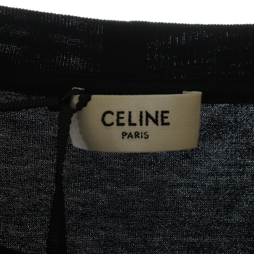 CELINE(セリーヌ) Logo Rhinestone Tee ロゴ ラインストーン 半袖Tシャツ ブラック 2X15M671Q