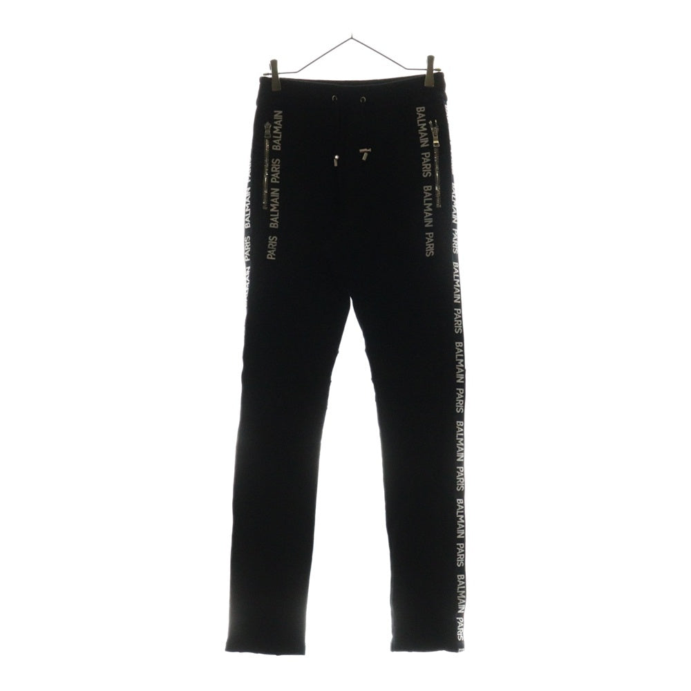 BALMAIN(バルマン) 19SS サイドロゴライン バイカー スウェットパンツ ブラック RH05310J928