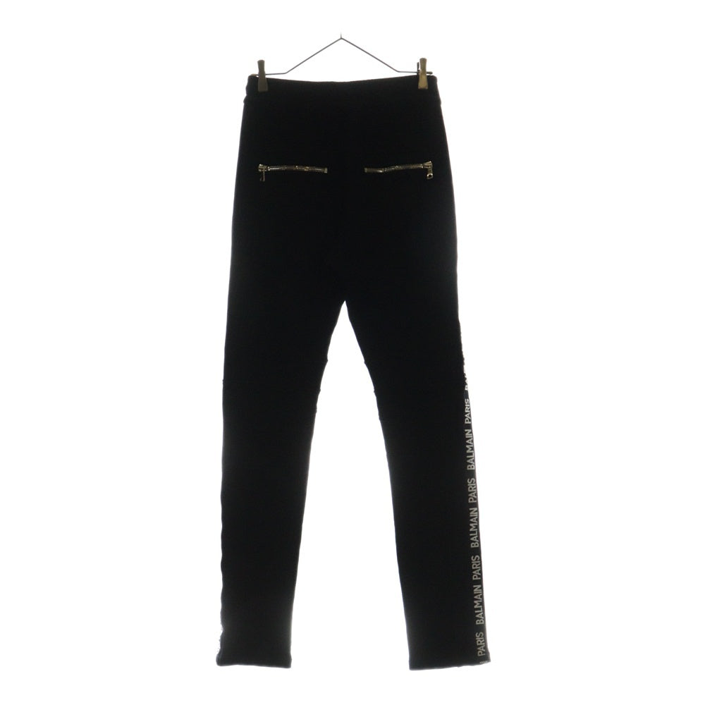 BALMAIN(バルマン) 19SS サイドロゴライン バイカー スウェットパンツ ブラック RH05310J928