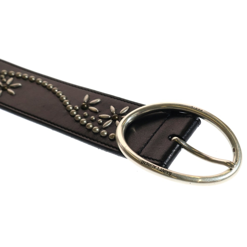 SAINT LAURENT PARIS(サンローランパリ) スタッズ レザーベルト ブラック GRZ555700