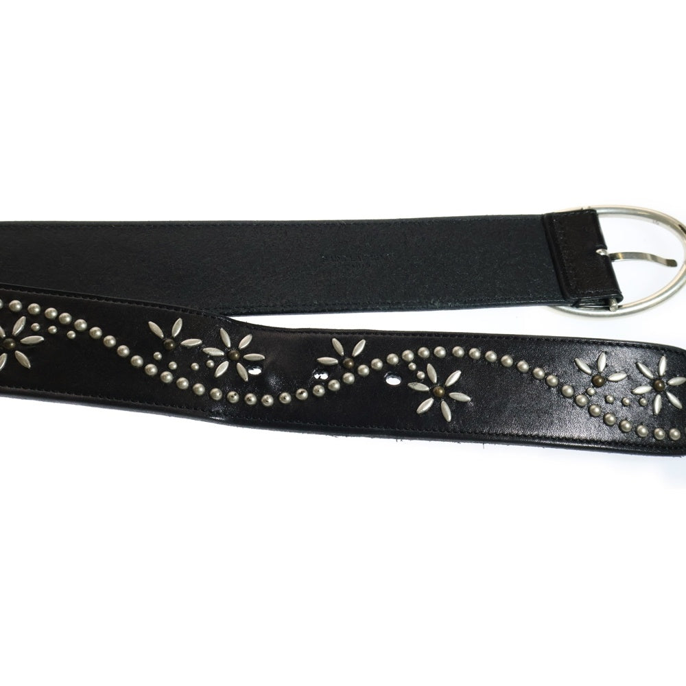 SAINT LAURENT PARIS(サンローランパリ) スタッズ レザーベルト ブラック GRZ555700