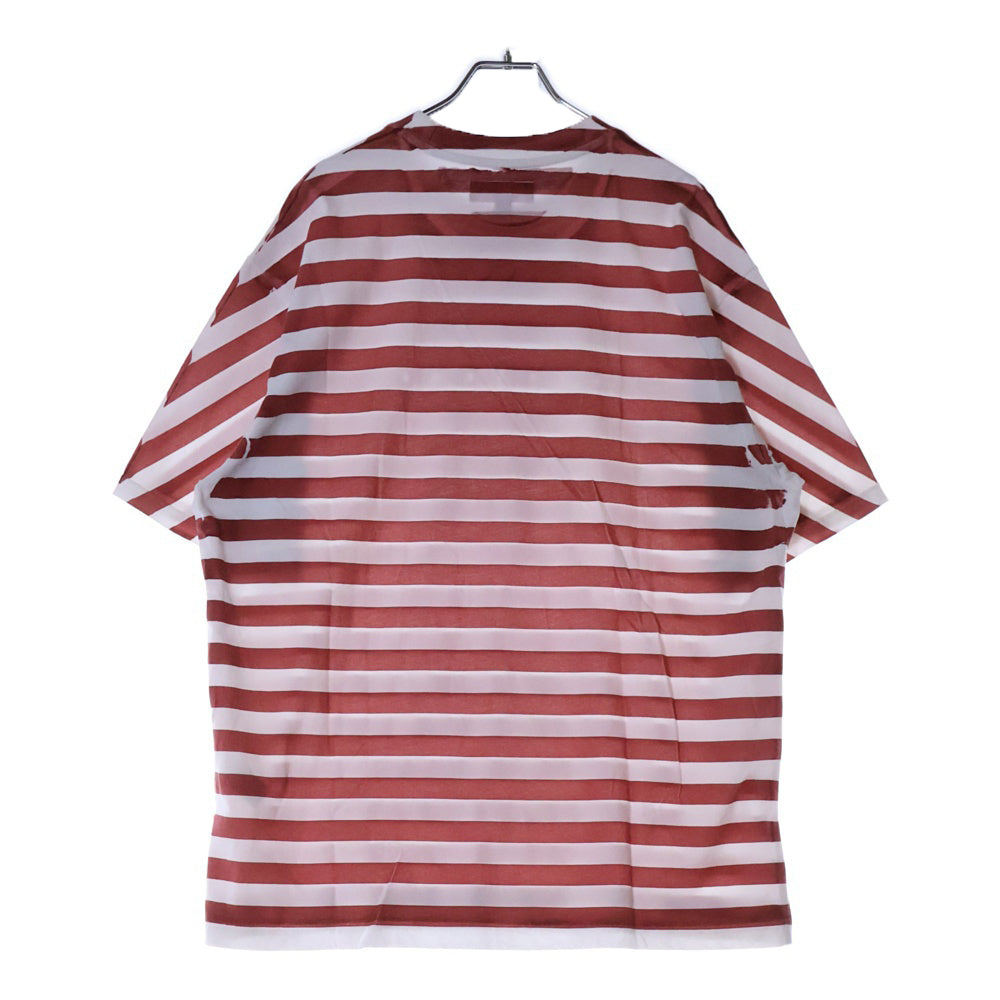 SUPREME(シュプリーム) 24SS Overprint Stripe S/S Top オーバープリント ストライプ クルーネック 半袖 Tシャツカットソー ホワイト/レッド