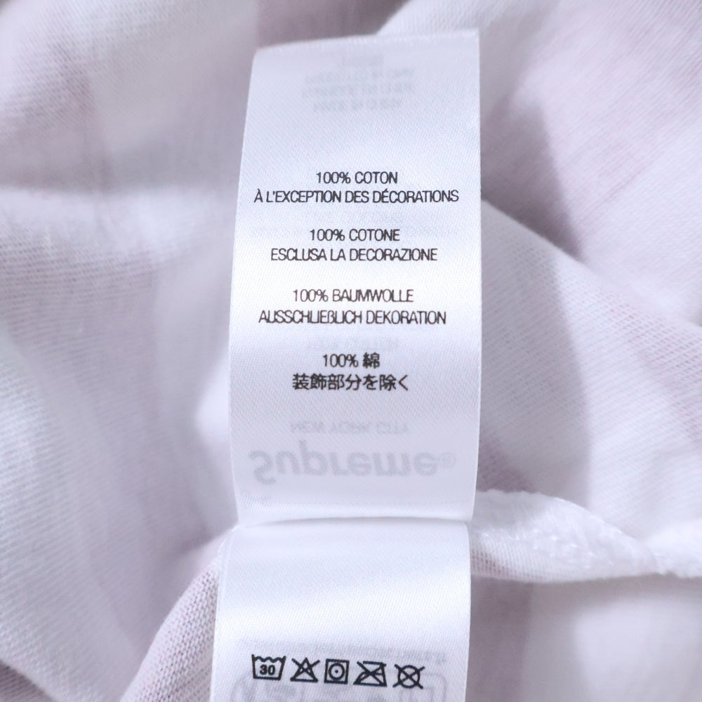 SUPREME(シュプリーム) 24SS Overprint Stripe S/S Top オーバープリント ストライプ クルーネック 半袖 Tシャツカットソー ホワイト/レッド