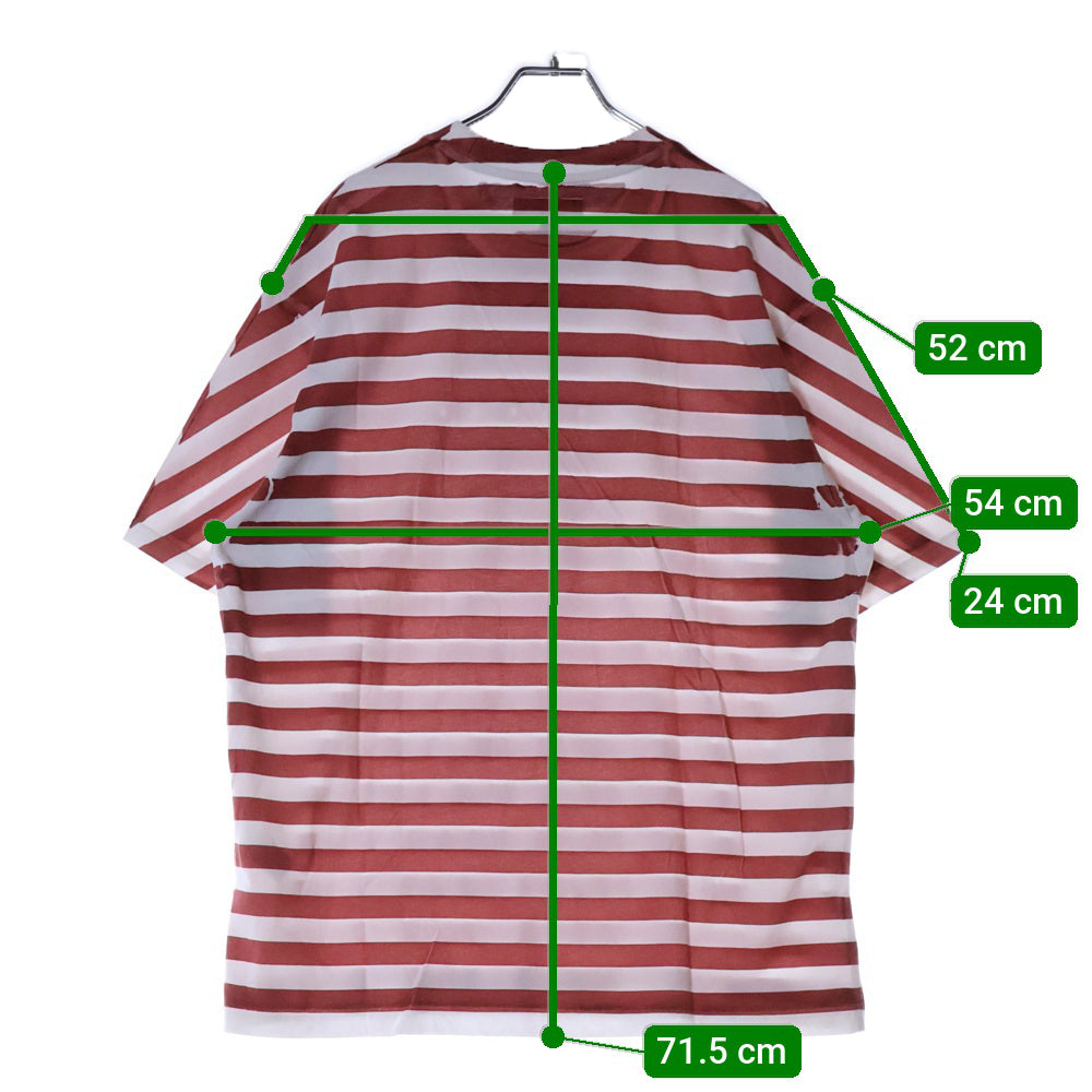 SUPREME(シュプリーム) 24SS Overprint Stripe S/S Top オーバープリント ストライプ クルーネック 半袖 Tシャツカットソー ホワイト/レッド