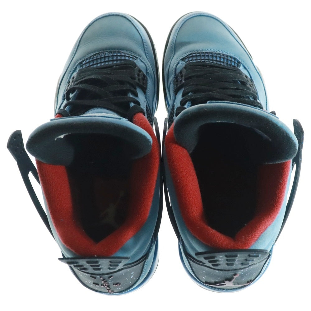 NIKE(ナイキ) ×TRAVIS SCOTT AIR JORDAN 4 トラヴィススコット エアジョーダン4 レトロ カクタスジャック ハイカットスニーカー ブルー US9.5/27.5cm 308497-406
