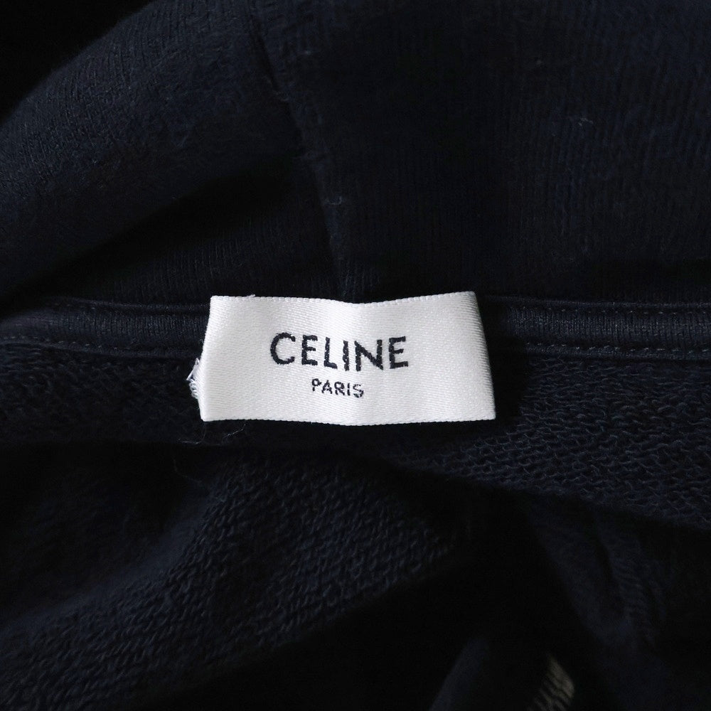 CELINE(セリーヌ) ルーズフィット ロゴプリント ジップアップ スウェット パーカー ブラック 2Y28B670Q