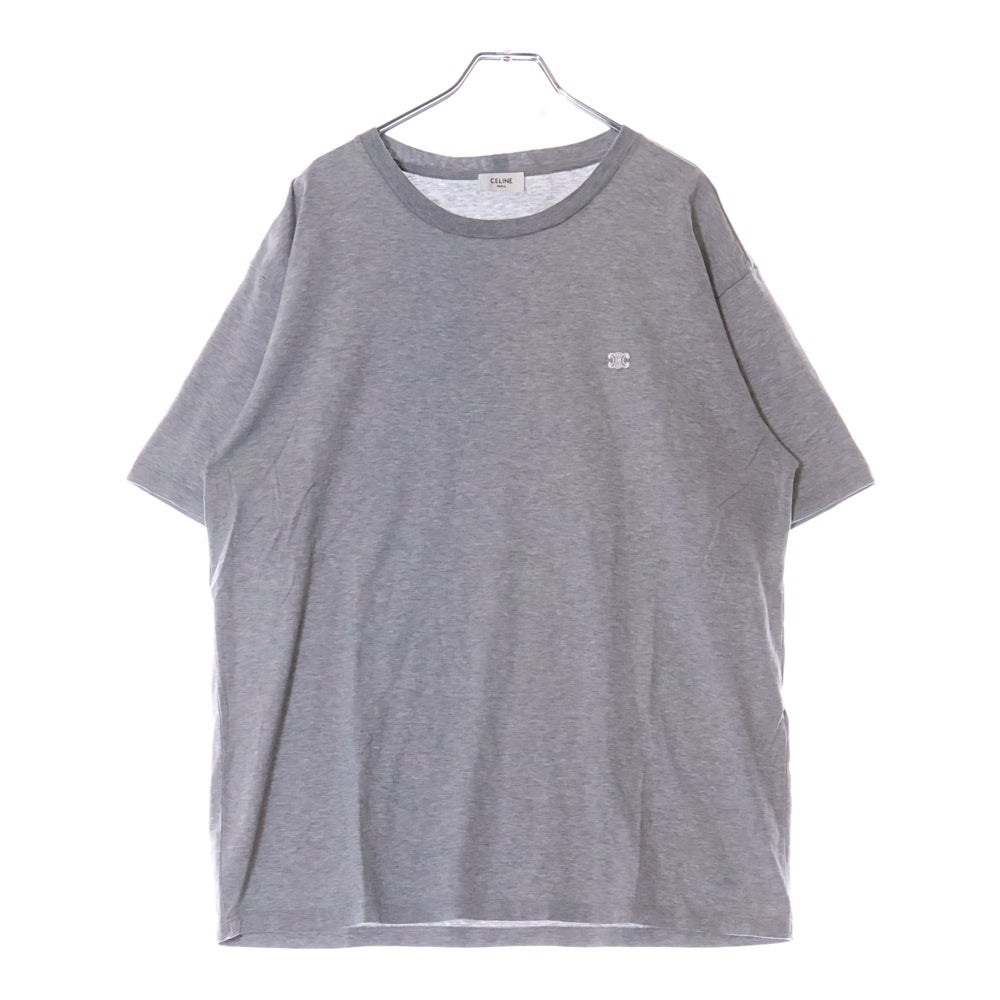 CELINE(セリーヌ) 25SS ルーズフィット トリオンフ 刺繍 クルーネック 半袖 Tシャツ カットソー グレー 2X04I671Q.09MO