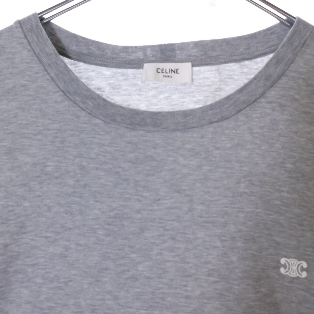 CELINE(セリーヌ) 25SS ルーズフィット トリオンフ 刺繍 クルーネック 半袖 Tシャツ カットソー グレー 2X04I671Q.09MO