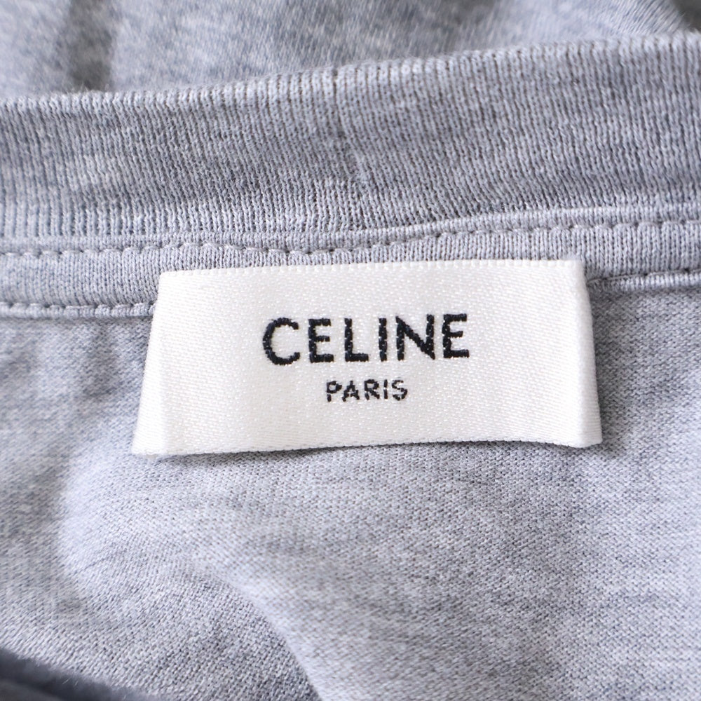 CELINE(セリーヌ) 25SS ルーズフィット トリオンフ 刺繍 クルーネック 半袖 Tシャツ カットソー グレー 2X04I671Q.09MO