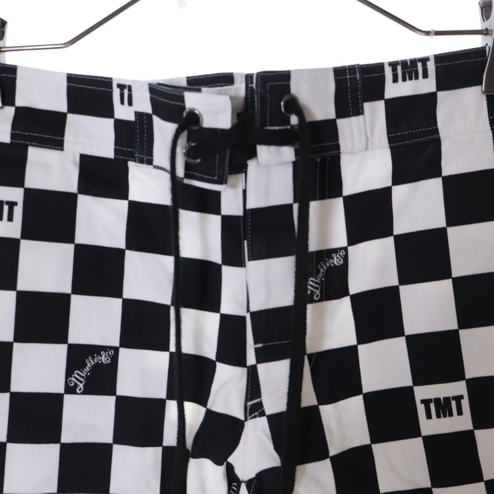 T.M.T(ティーエムティー) 23SS ×MARBLES CHECKER SHORTS TSP-S マーブルズ チェッカー ショーツ ショート ハーフパンツ ブラック/ホワイト TSP-S23MB01