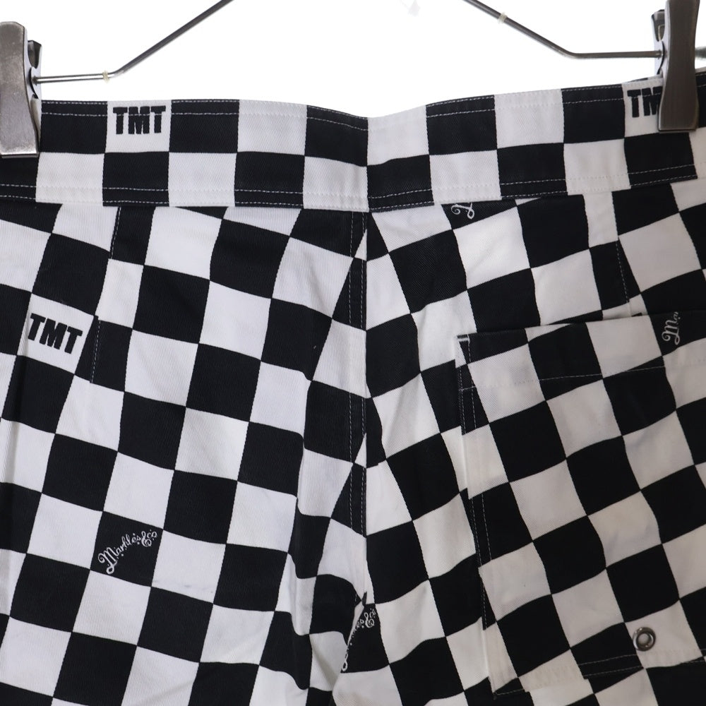 T.M.T(ティーエムティー) 23SS ×MARBLES CHECKER SHORTS TSP-S マーブルズ チェッカー ショーツ ショート ハーフパンツ ブラック/ホワイト TSP-S23MB01