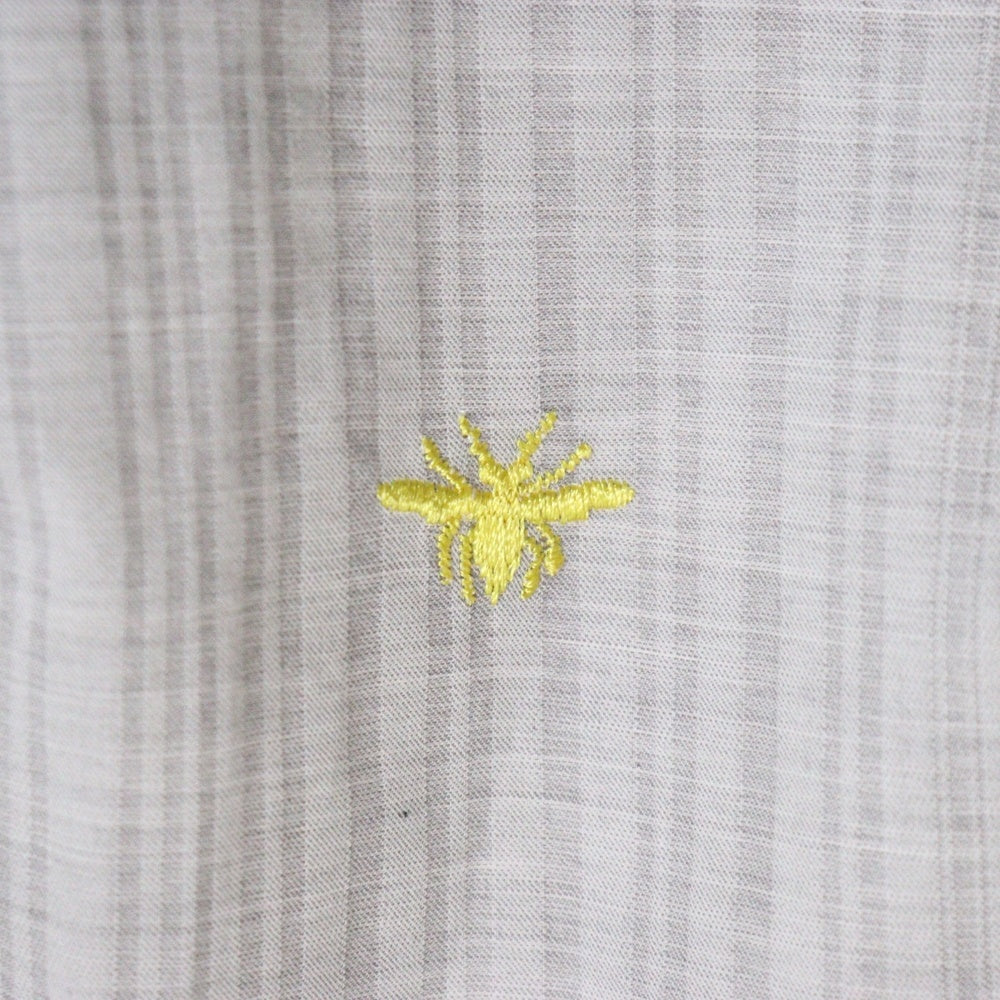 DIOR(ディオール) baby ベイビー BEE刺繍ストライプドレスシャツ 長袖 グレー キッズ 6EBM41SRTA