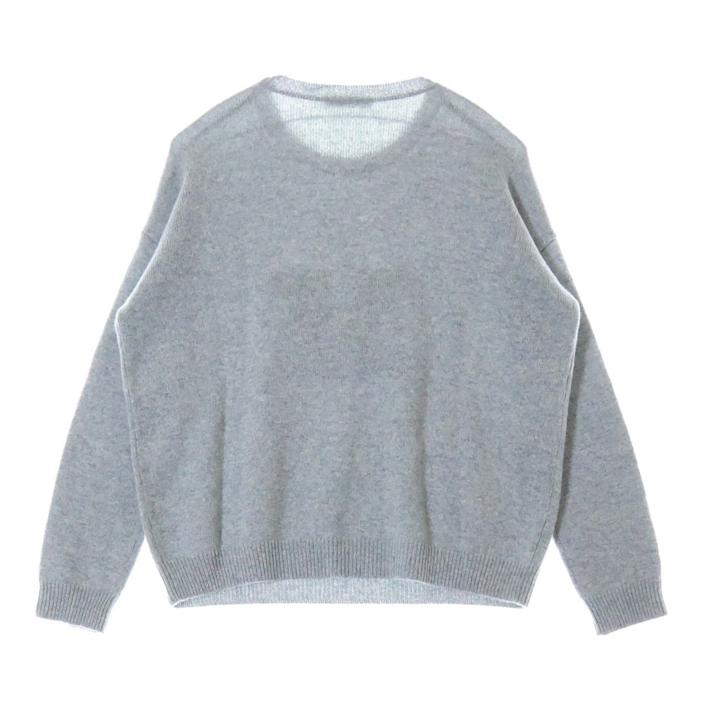 MaxMara(マックスマーラ) フロントロゴビジュー装飾クルーネックニットセーター グレー レディース