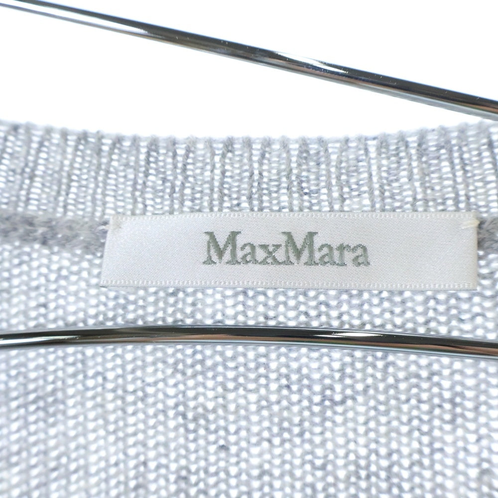 MaxMara(マックスマーラ) フロントロゴビジュー装飾クルーネックニットセーター グレー レディース