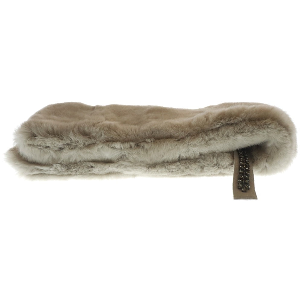 S MAX MARA(エス マックスマーラ) ビジュー付き ラパンマフラー ファースカーフ レディース ベージュ 958607966
