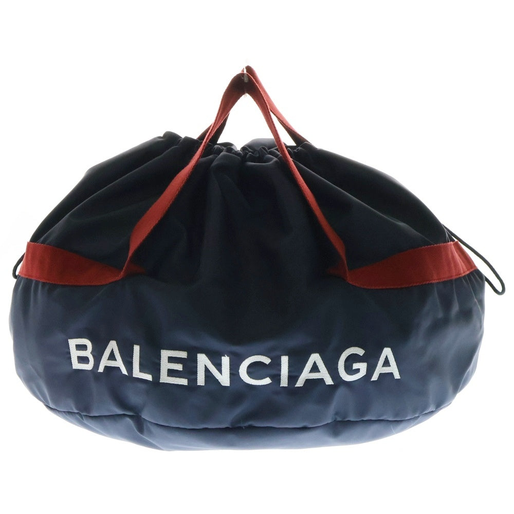 BALENCIAGA(バレンシアガ) ロゴ刺繍ナイロンホイールハンドバッグ ボストン ネイビー 489939