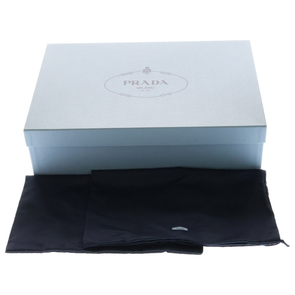 PRADA(プラダ) Re-Nylon リナイロン ベルテッドパテントブーツ ブラック レディース