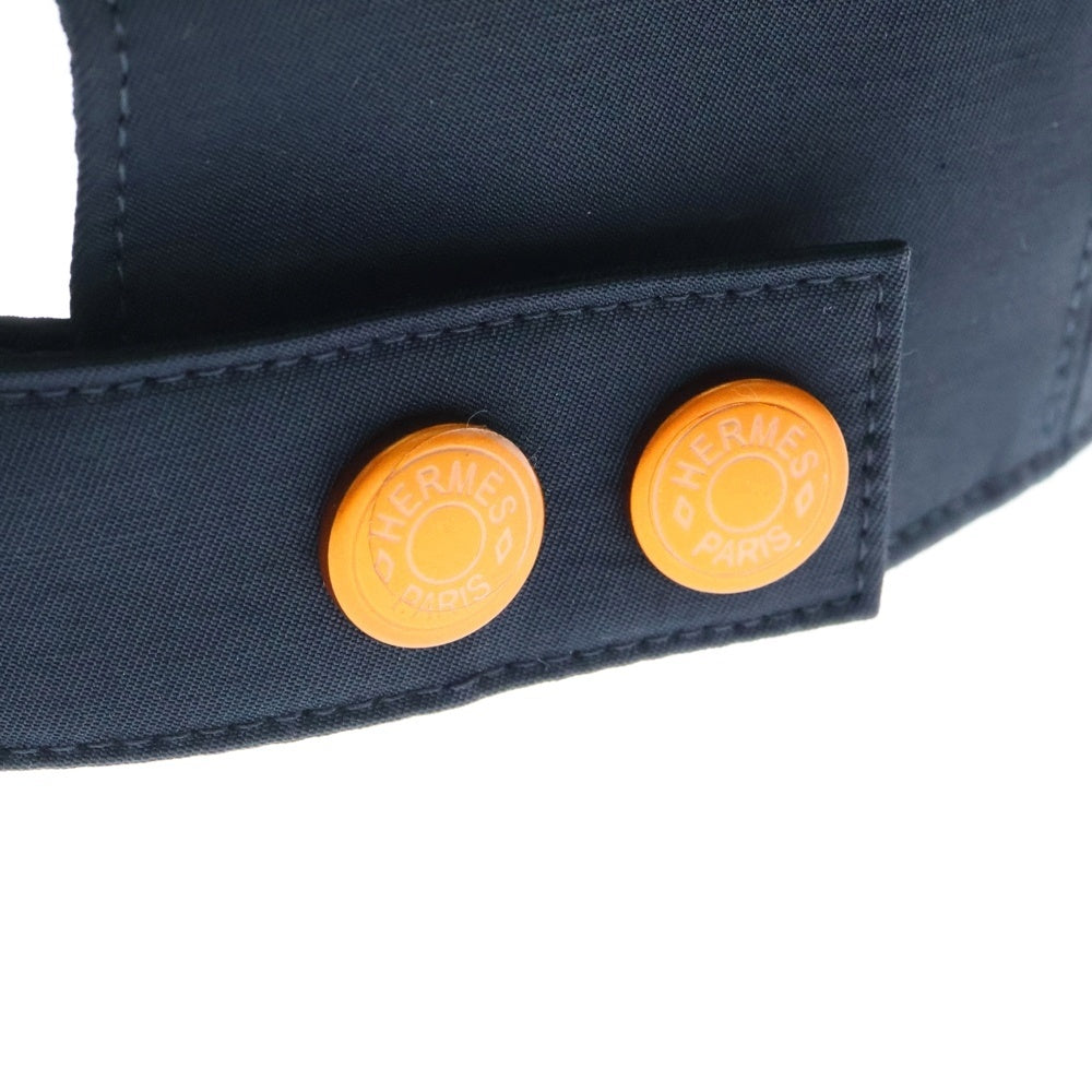 HERMES(エルメス) スモールHロゴ刺繍ベースボールキャップ ネイビー 帽子